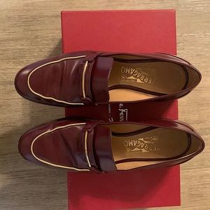 Ferragamo burgundy oxfords